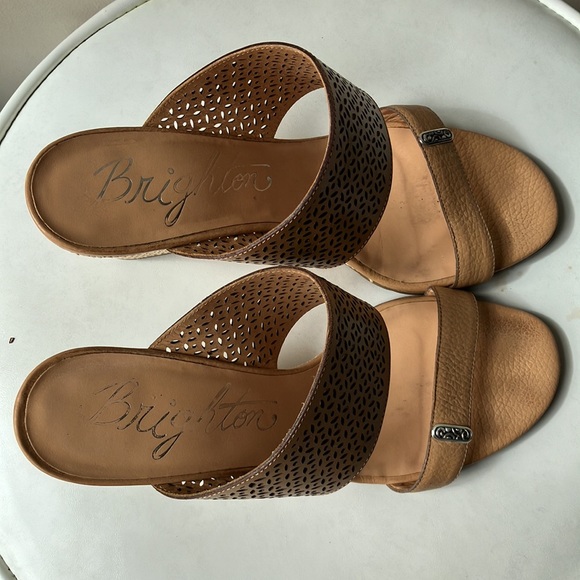 Brighton Leather Wedge Heels Size 9.5 - Picture 1 of 8